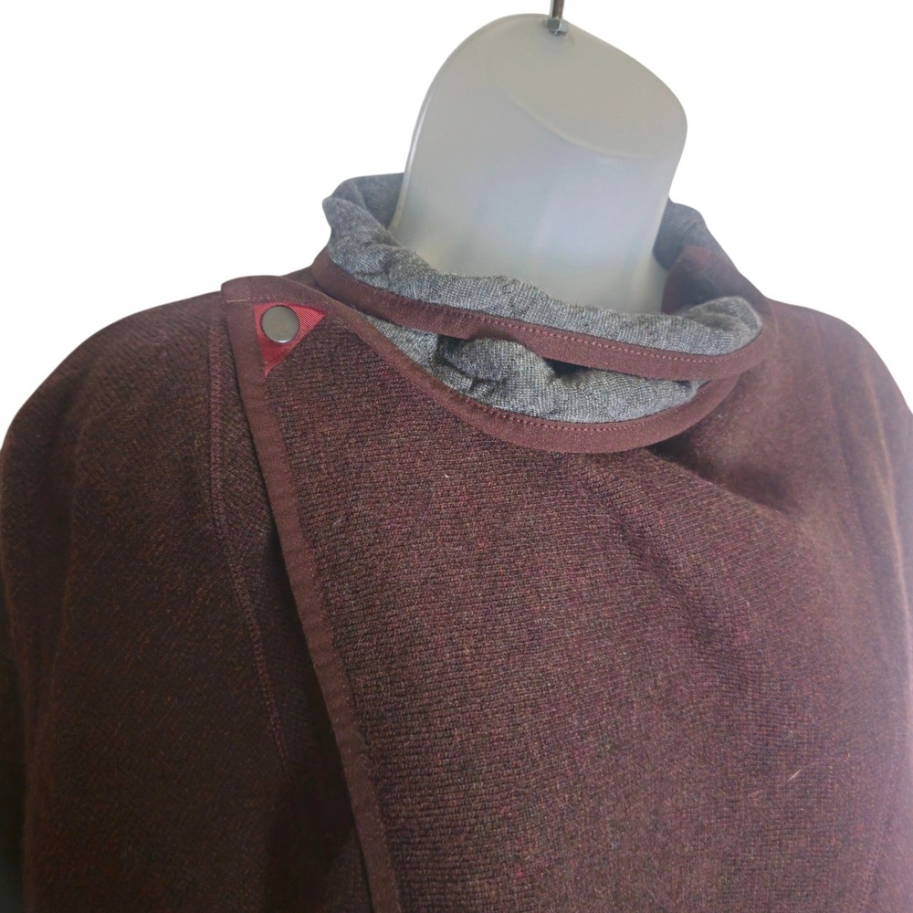 Mountain Hardware Sarafin Wrap Sweater Cardigan Brown/Gray Sz L Quilted Granola - Picture 9 of 14
